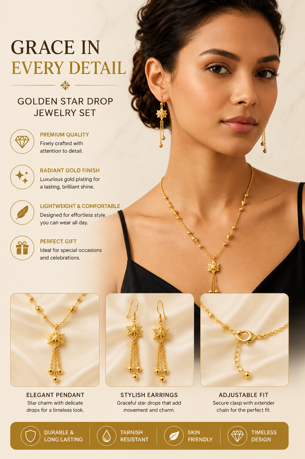 Elegant Star Tassel Necklace Set