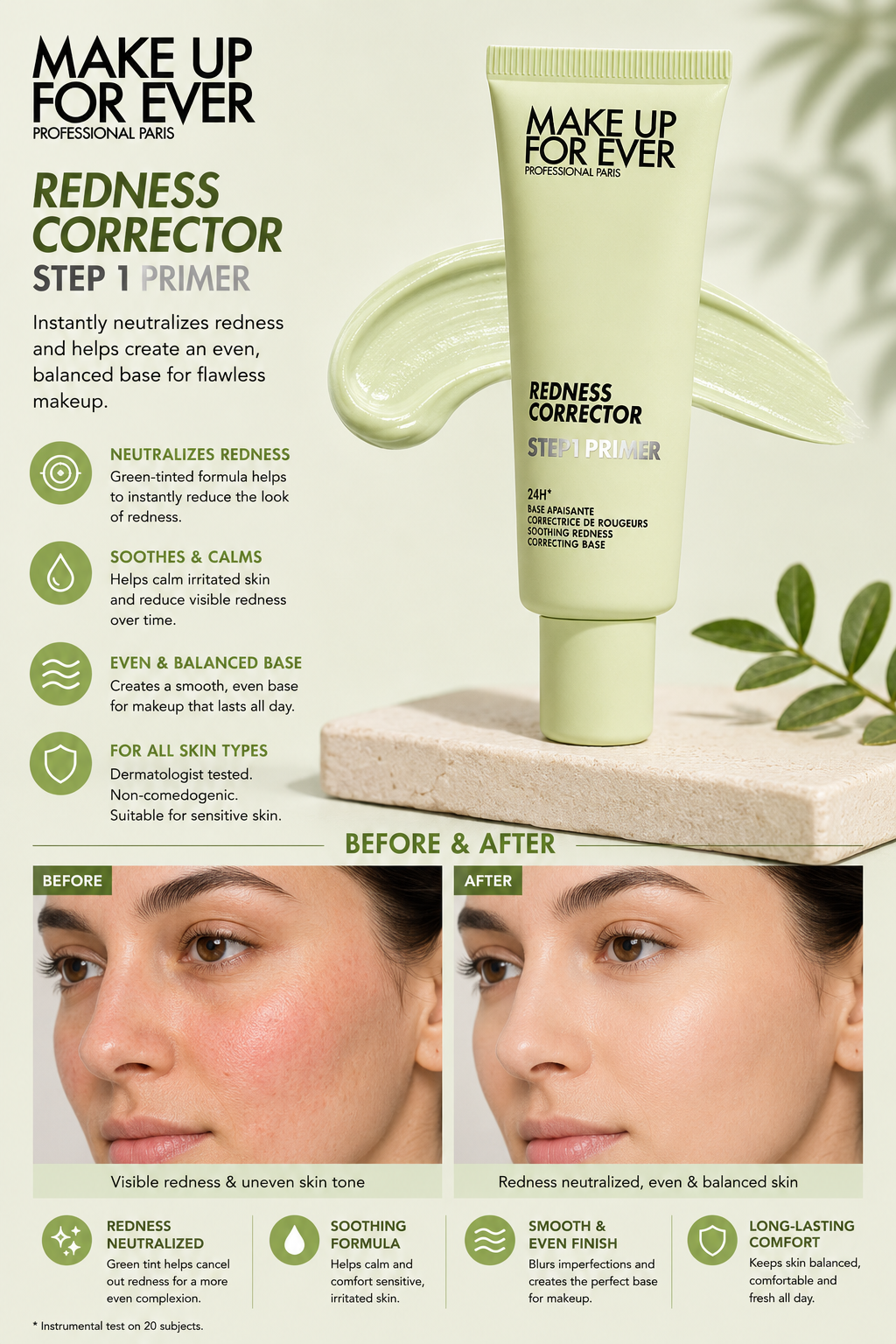 MAKE UP FOR EVER - Redness Corrector Step -1 Primer